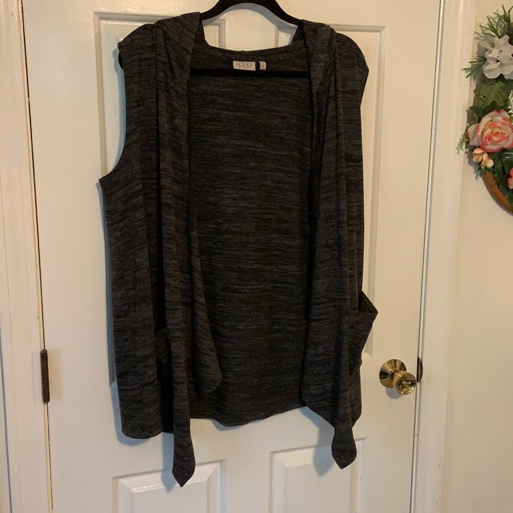 LOGO by Lori Goldstein Hooded Vest w/ Pockets